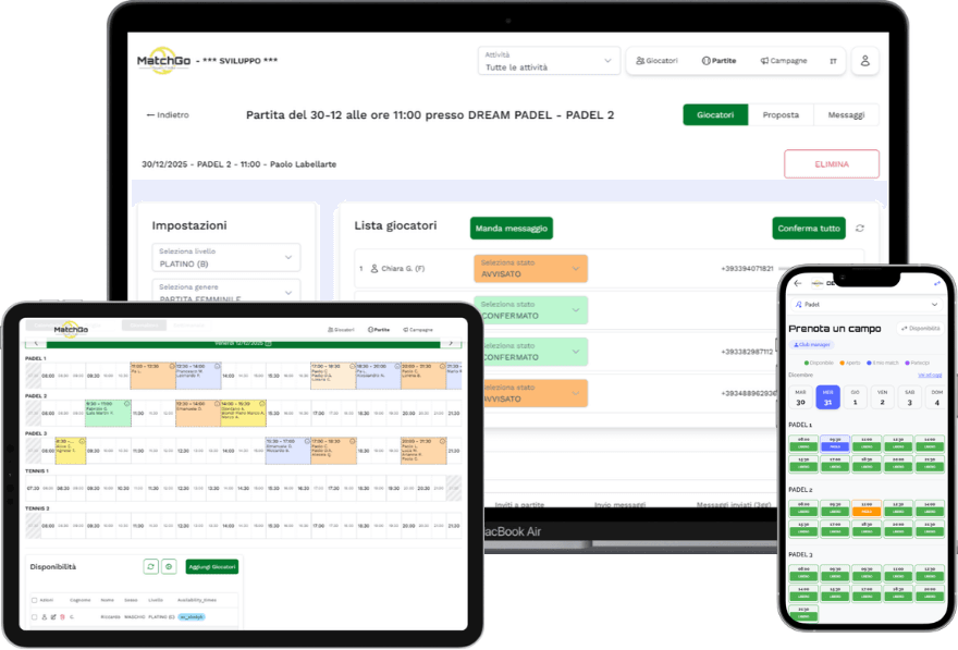 Come MatchGo rivoluziona la gestione dei centri sportivi
